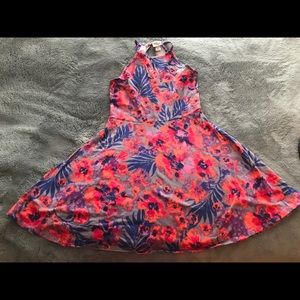 Mossimo tropical print keyhole back sundress